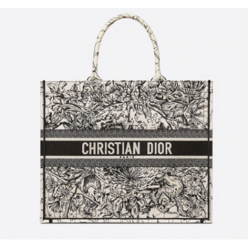 DIOR BOOK TOTE Latte veelkleurig Dior Zodiac-borduursel M1286Z