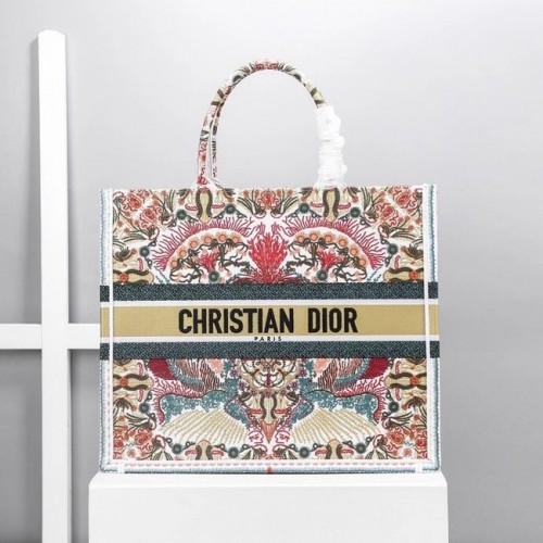 DIOR BOOK TOTE Latte Multicolor Dior Zodiac-borduurwerk M1286Z-2