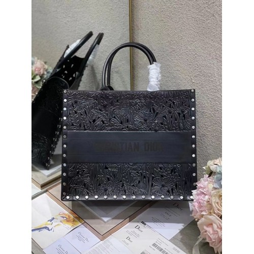DIOR BOOK TOTE Meerkleurig borduursel M1297ZR-16 ZWART