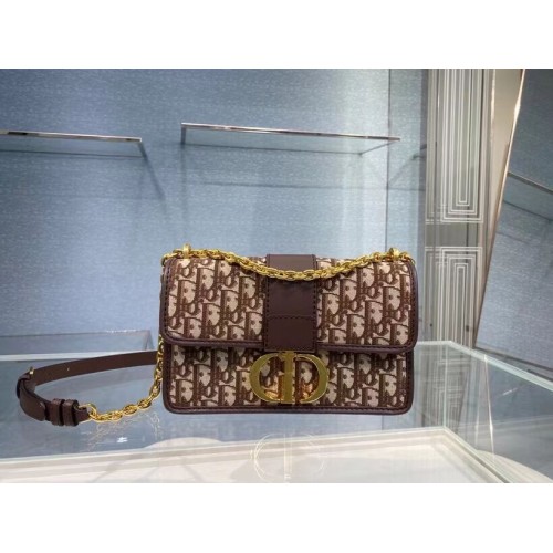 DIOR BOOK TOTE KLEIN Schuin geborduurd C9008 Bruin