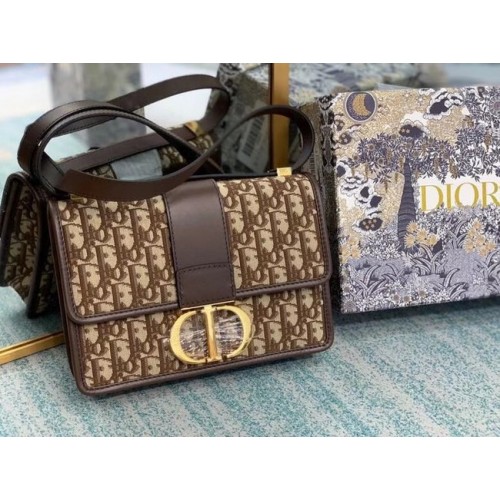 DIOR BOOK TOTE KLEIN Schuin geborduurd M1296ZW Bruin