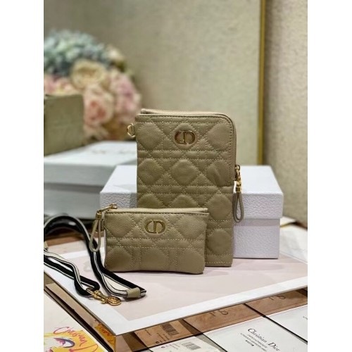 DIOR CARO MULTIFUNCTIONEEL TASJE Beige Soepel Cannage-kalfsleer S5036UW
