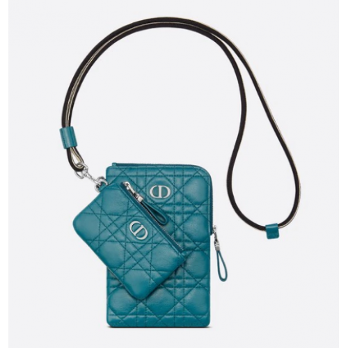 DIOR CARO MULTIFUNCTIONEEL TASJE Diep oceaanblauw Soepel Cannage-kalfsleer S5036PWH