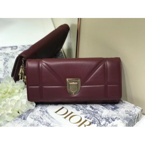 DIOR CLUTCH goudkleurig metaal C1040A Bordeaux