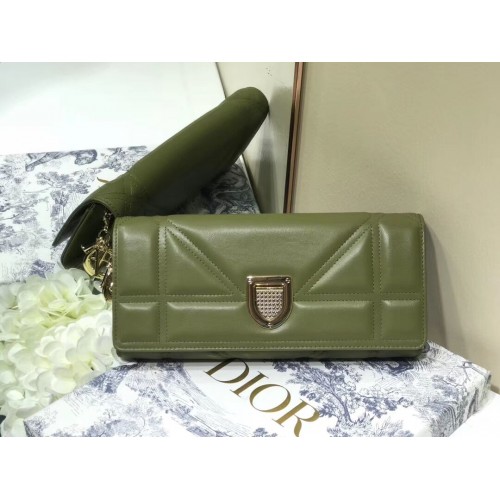 DIOR CLUTCH goudkleurig metaal C1040A groen