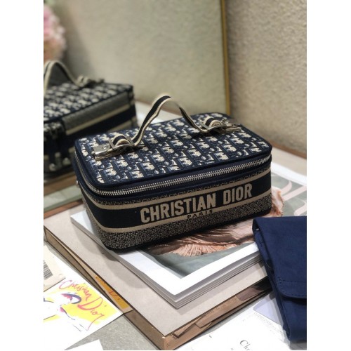 DIOR DIORTRAVEL TOILETTAS Dior Oblique-borduursel S5481VR donkerblauw