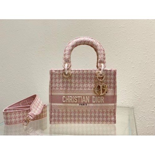 DIOR MEDIUM LADY D-LITE TAS Geborduurd M0565OR roze