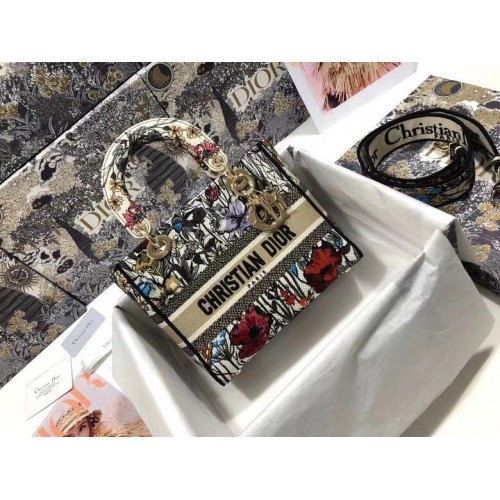 DIOR MEDIUM Veelkleurig Mille Fleurs-borduursel M0565OR