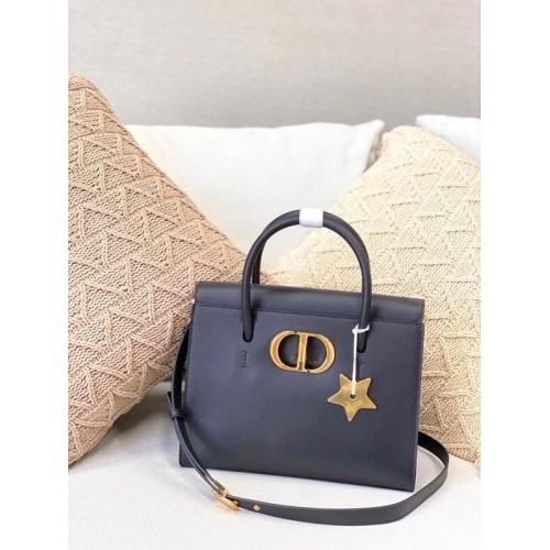 DIOR MEDIUM ST HONORE TOTE Donkerblauw generfd kalfsleer M9321UMBA