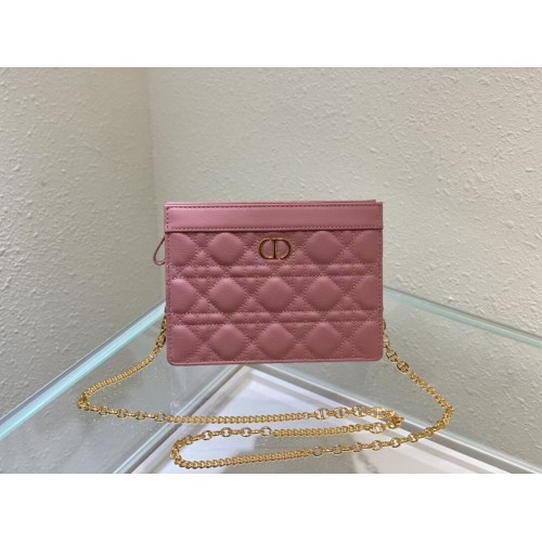 DIOR MINI BOBBYTAS Gradient Cannage lamsleer C4106 roze