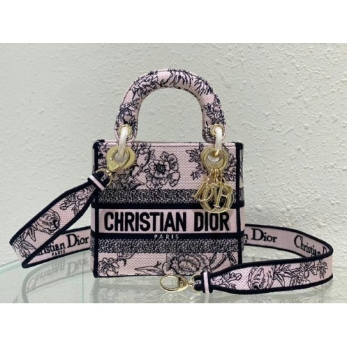 DIOR MINI LADY D-LITE TAS Geborduurd M0500BZ-3