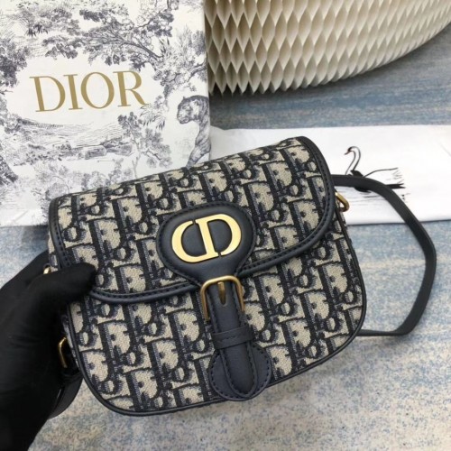 KLEINE DIOR-BOBBYTAS Blauwe Dior Oblique-jacquard M9317