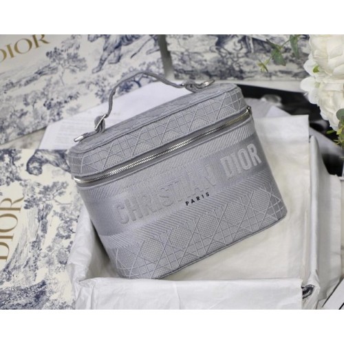 Dior Oblique geborduurd DIORTRAVEL VANITY CASE S5480 grijs