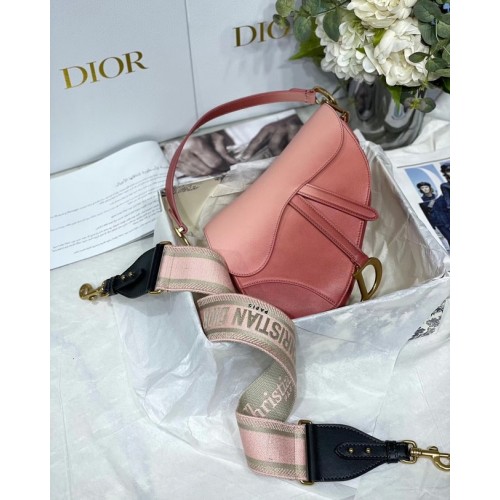 DIOR ZADELTAS Gradiënt kalfsleer M0446C Roze &schouderriem