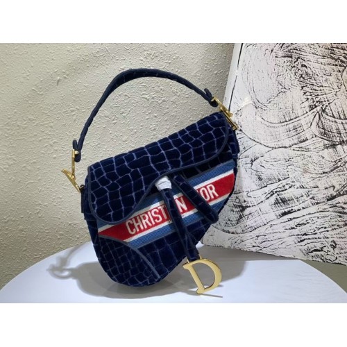DIOR ZADELTAS Fluweel C2551 Donkerblauw