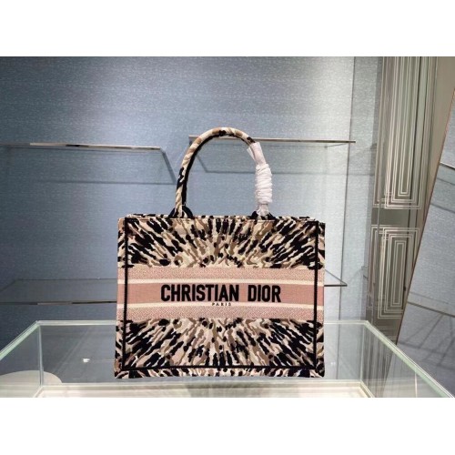 DIOR KLEINE DIOR BOOK TOTE Meerkleurig stropdas Dior-borduursel C1296-2