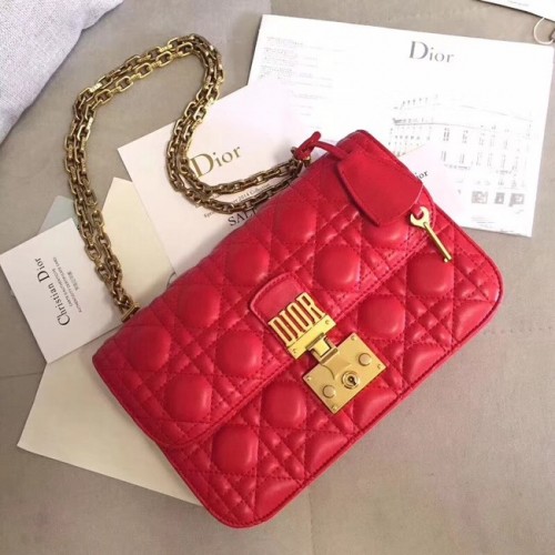 DIORADDICT FLAPTAS IN ROOD CANNAGE LAMBSKIN M5818