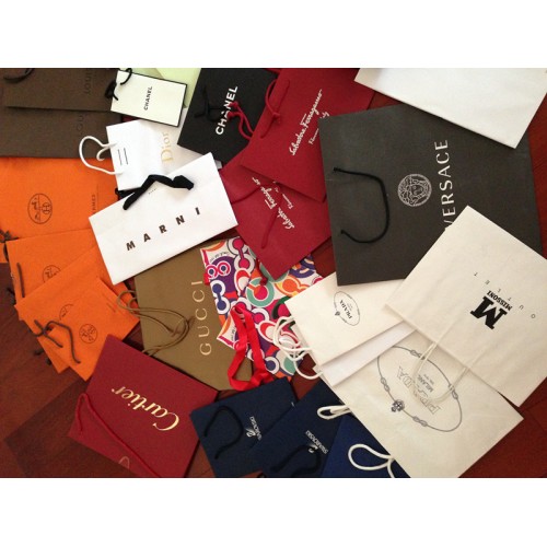 Designer papieren shopper tas voor portemonnee horloges sieraden riemen sjaals zonnebrillen