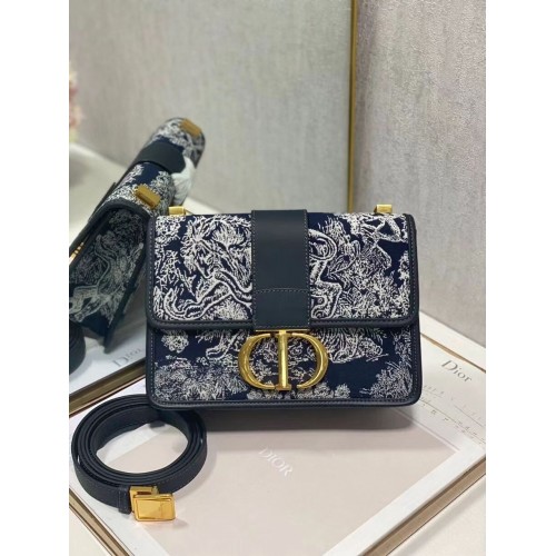 Dior 30 MONTAIGNE TAS Oblique Jacquard C9263-2 donkerblauw