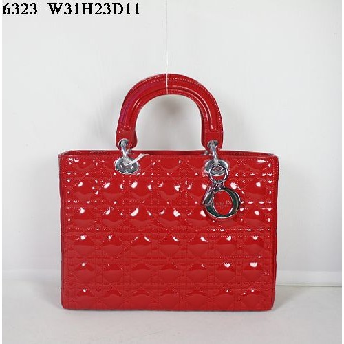 Christian Lady Dior rode lakleren tas 6323