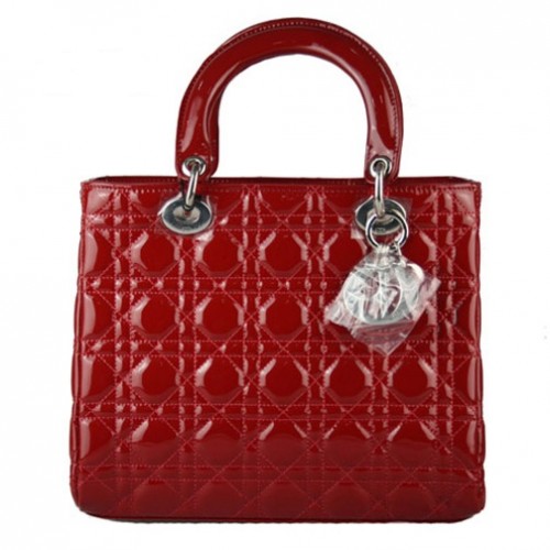 Christian Lady Dior rode lakleren tas 9928