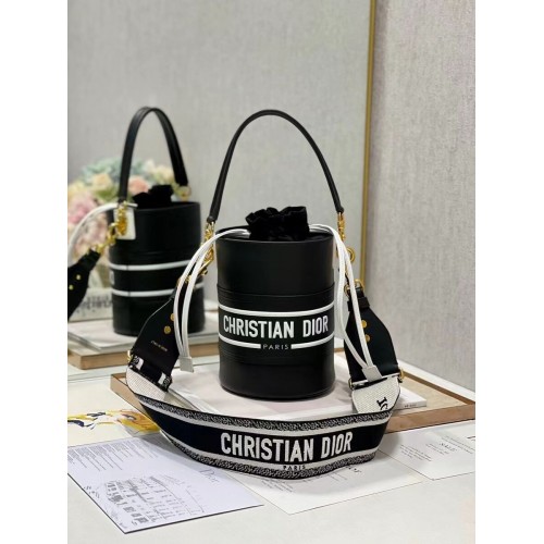 Dior Bubble Maple Leaf-emmertas van kalfsleer C9300 zwart