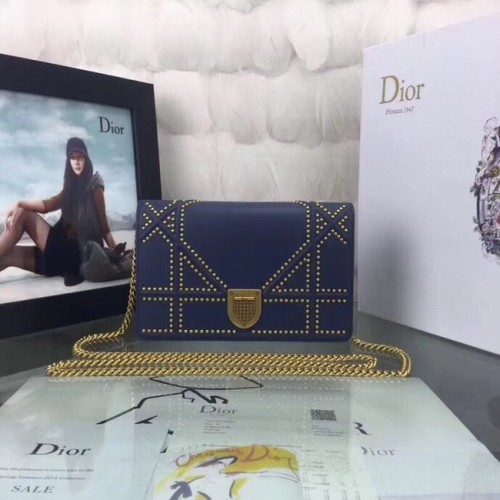 Dior CANNAGE Original mini-schoudertas van schapenvachtleer 3709 blauw