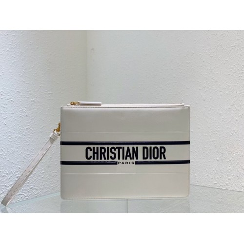 Cluth Bag van Dior-kalfsleer C9181 wit