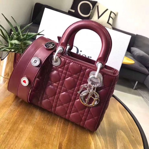 Dior Cannage Nano Lady Bag Original Leather CD3891 wijnrood