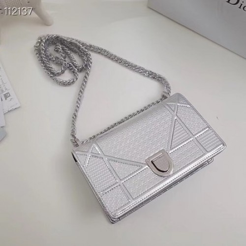 Dior DIORAMA leren kettingtas S0328 zilver