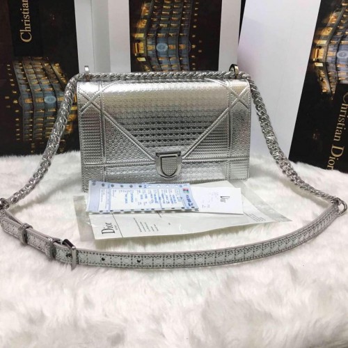 Dior Diorama Tas Origineel Leer CD13S Zilver