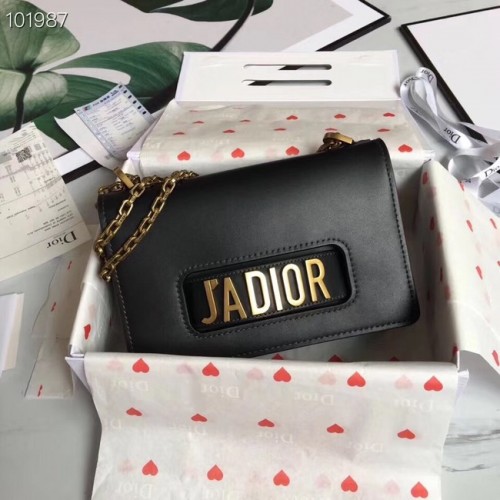 Dior Jadior Flap Bag met ketting Kalfsleer M9000C zwart