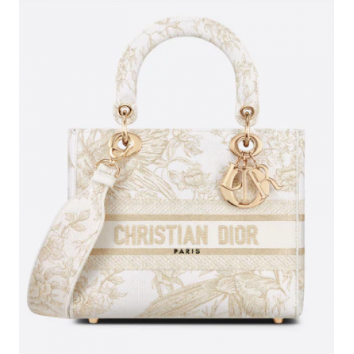 Dior Jardin d Hiver-borduurwerk met goudkleurig metallic garen M0565