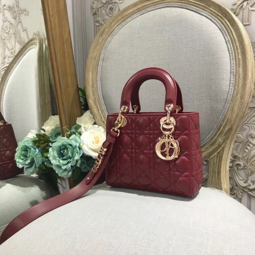 Dior LADY DIOR KALFSLEREN TAS CD3891 Bourgondië