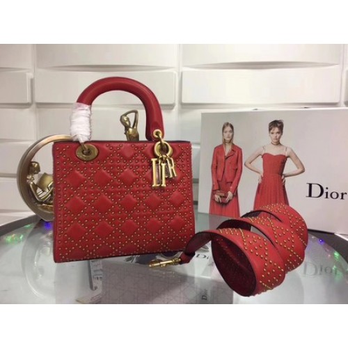 Dior Lady Dior tas origineel schapenleer CD3892 rood