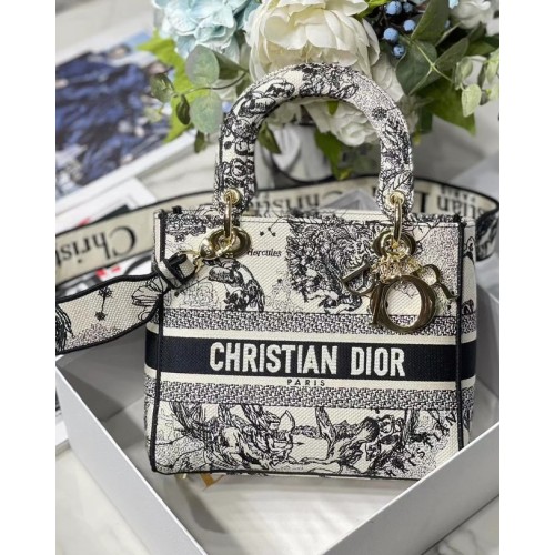 Dior MEDIUM LADY D-LITE TAS geborduurd M0565-15