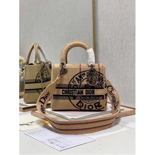 Dior MEDIUM LADY D-LITE TAS geborduurd M0565-19