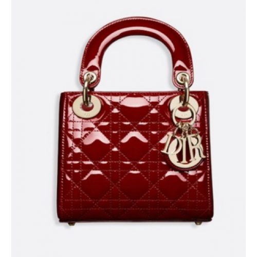 Dior MINI LADY DIOR KALFSLEREN TAS M0505O bordeauxrood