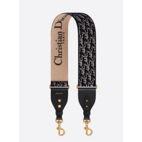 Dior Oblique geborduurd fluwelen SCHOUDERBAND S8540CWVF blauw