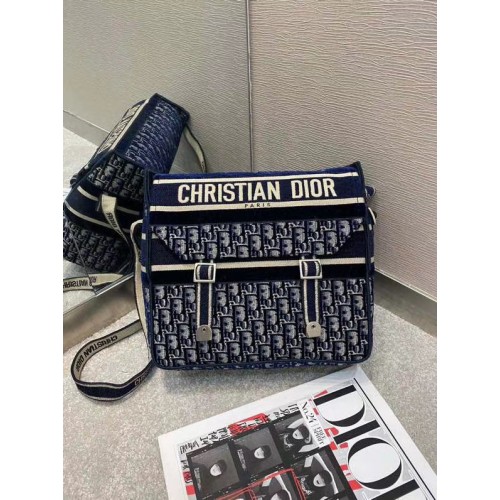 Dior Oblique-borduursel DIORCAMP-TAS M1291 blauw