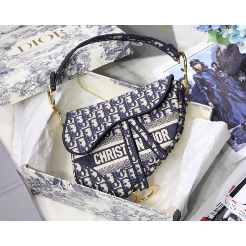 Dior ZADEL DENIM CANVAS TAS M928 denim blauw