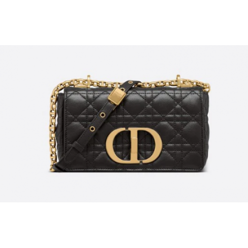 Dior KLEINE DIOR CAROBAG Zwart zacht Cannage-kalfsleer M9241