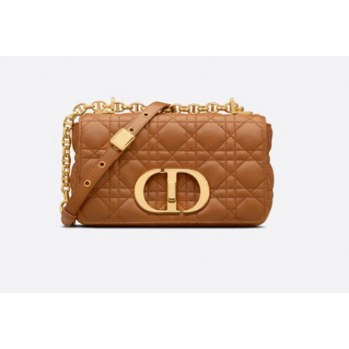 Dior SMALL DIOR CARO BAG Zacht Cannage-kalfsleer M9241 Cognackleurig