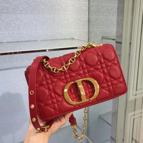 Dior KLEINE DIOR CAROBAG Zacht Cannage-kalfsleer M9241 rood