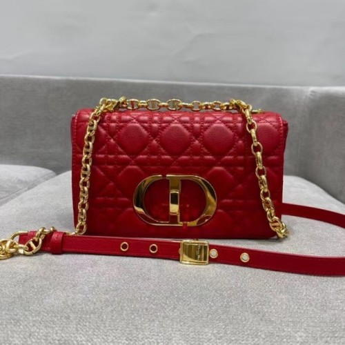 Dior SMALL DIOR CAROBAG rood zacht Cannage-kalfsleer M9241