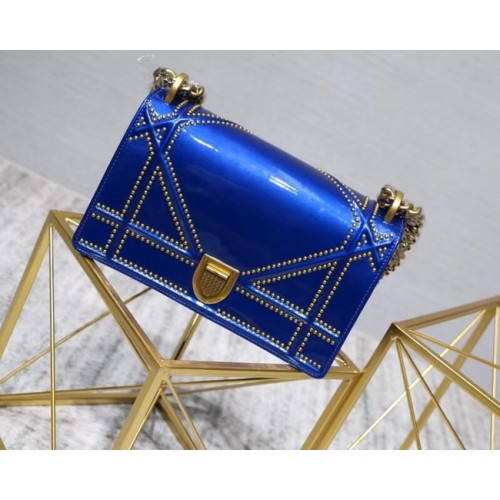 Dior Small Diorama flap bag kalfsleer M0421 blauw