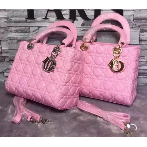 Dior Small Lady Dior-tas Schapenleer CD6322 Roze
