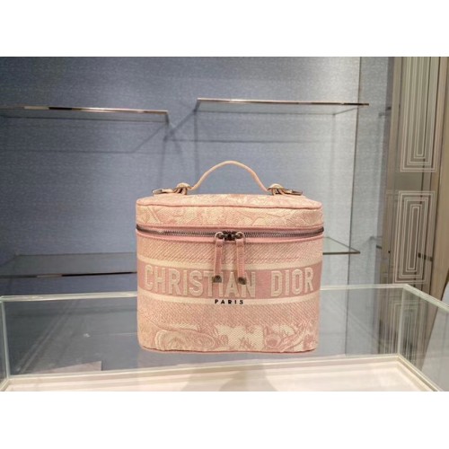 Dior Toile de Jouy-borduursel DIORTRAVEL VANITY CASE S5480V roze