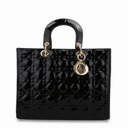 Dior Tote Bags Lakleer Zwart 44561