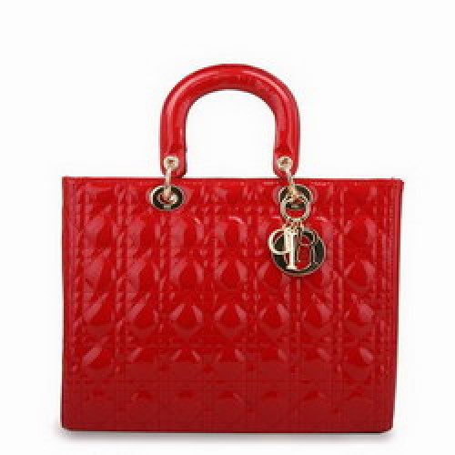 Dior Tote Bags Lakleer Rood 44561